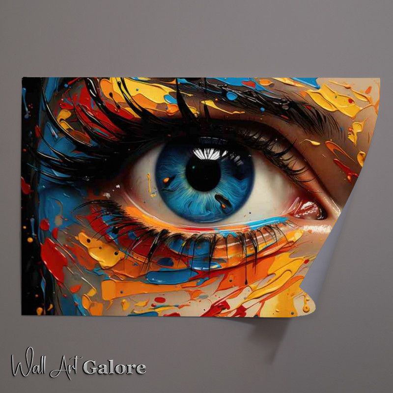 Buy Unframed Poster : (Deep blue eye abstract face)