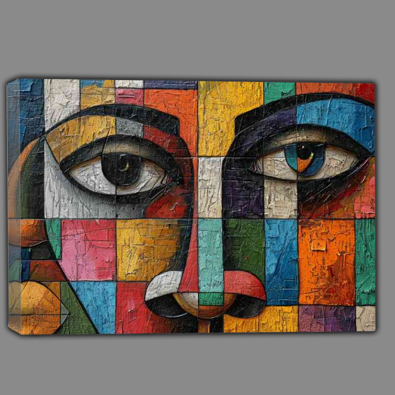Buy Canvas : (Face painting in the style of cubist)