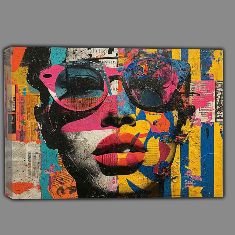 Buy Canvas : (Person art in the style of pop art vibrancy fragmente)