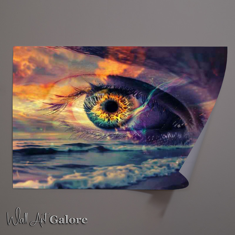 Buy Unframed Poster : (The Eye with the sea waves)
