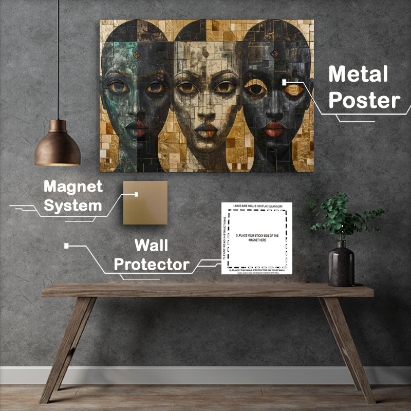 Buy Metal Poster : (the painted three ladys heads)