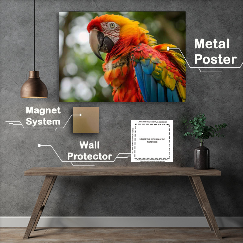 Buy Metal Poster : (Colorful Parrot looks at the camera)