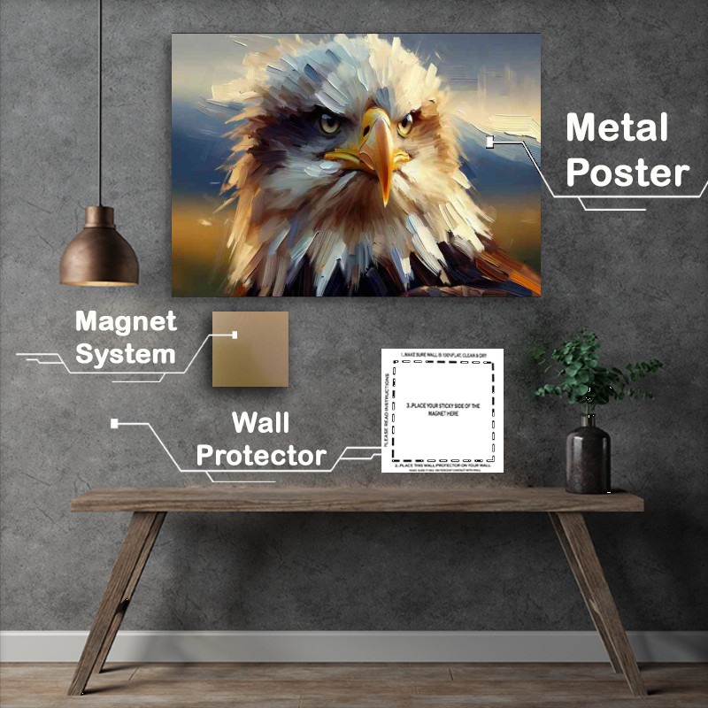 Buy Metal Poster : (Majestic Eagle using a heavy palette knife technique)