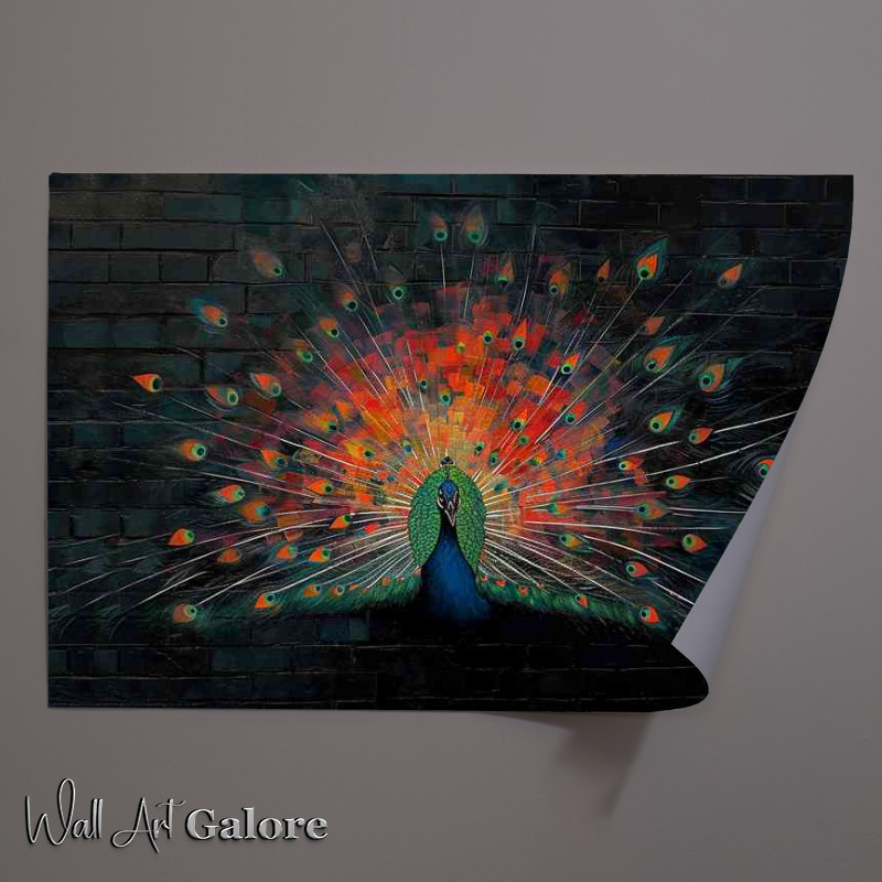 Buy Unframed Poster : (The painted peacock on a wall)