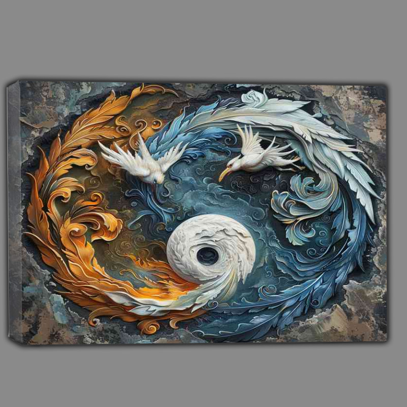 Buy Canvas : (Yin Yang birds Flying)
