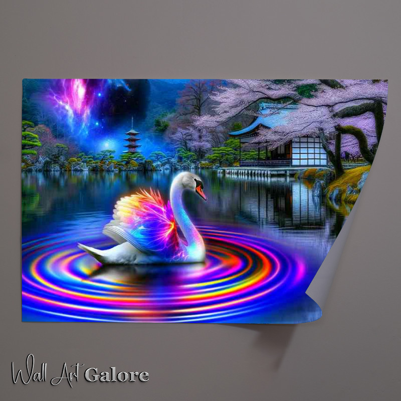 Buy Unframed Poster : (swan its feathers a spectrum of radiant light)