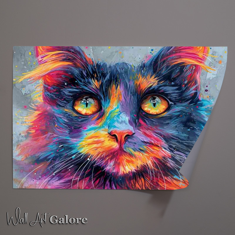 Buy Unframed Poster : (A beautiful fluffy coloured cat)