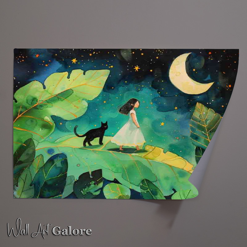 Buy Unframed Poster : (Cat and the little girl enchanting)