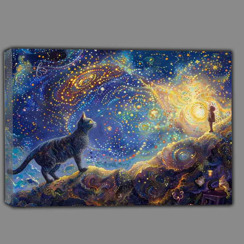 Buy Canvas : (Cat walking on a dark cloud)