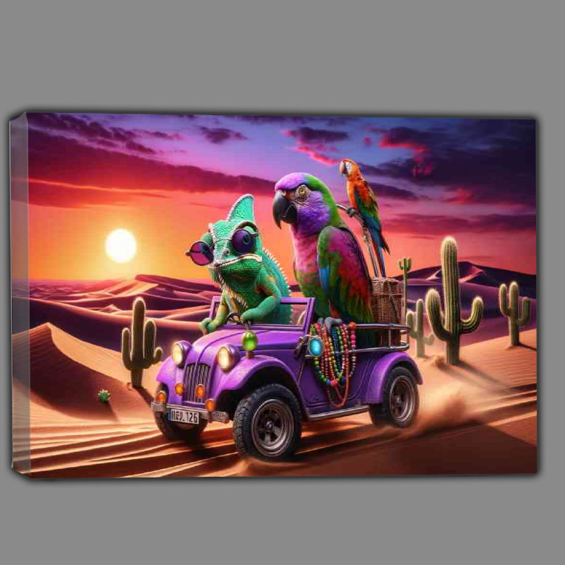Buy Canvas : (Chameleon and a parrot, both sporting tiny sunglasses)