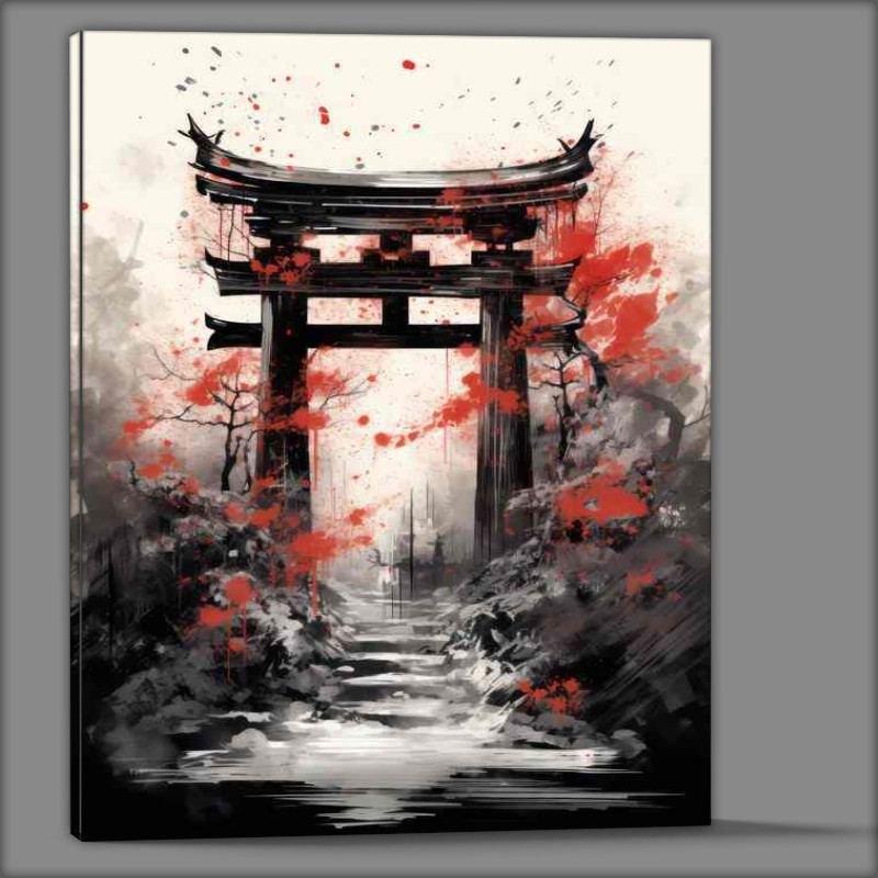 Buy Canvas : (Mystical Torii Moments Japanese Inkscapes)