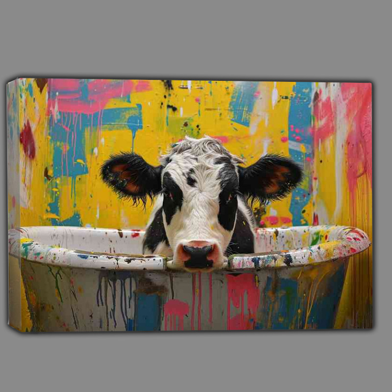 Buy Canvas : (Cow in a painted bath)