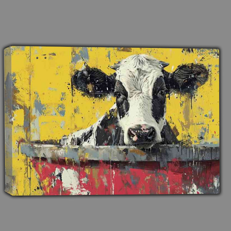 Buy Canvas : (Cow in a tub street art style)
