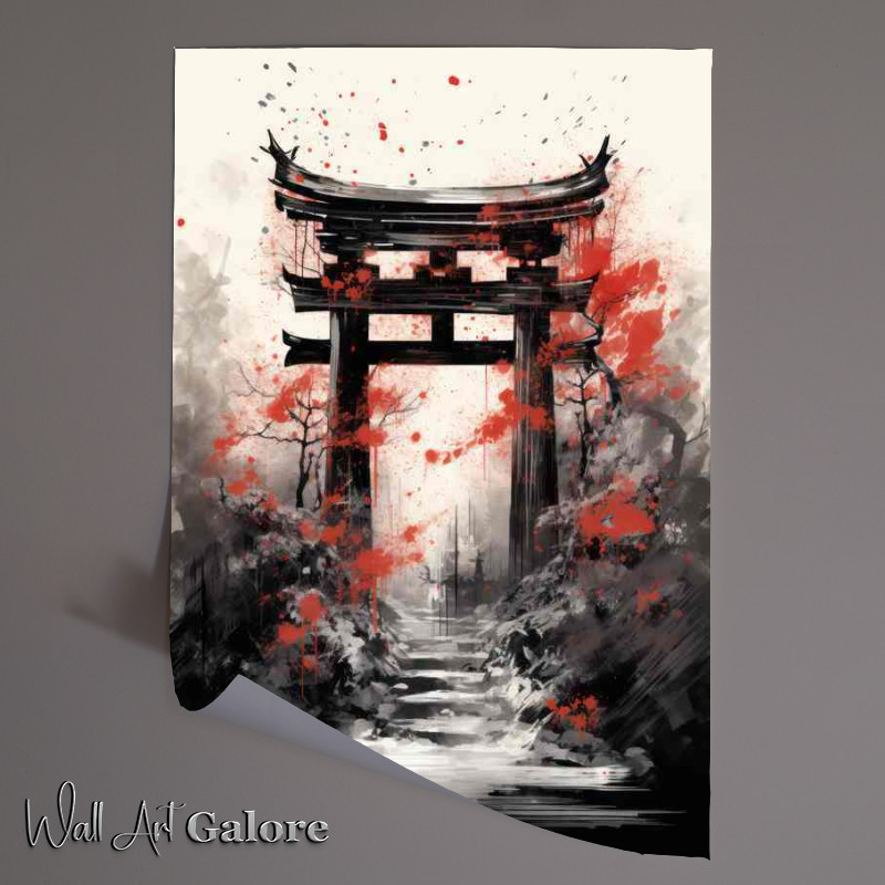 Buy Unframed Poster : (Mystical Torii Moments Japanese Inkscapes)