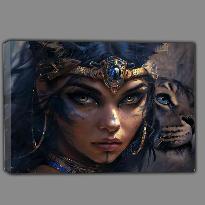Buy Canvas : (Egyptian warrior and Cat)
