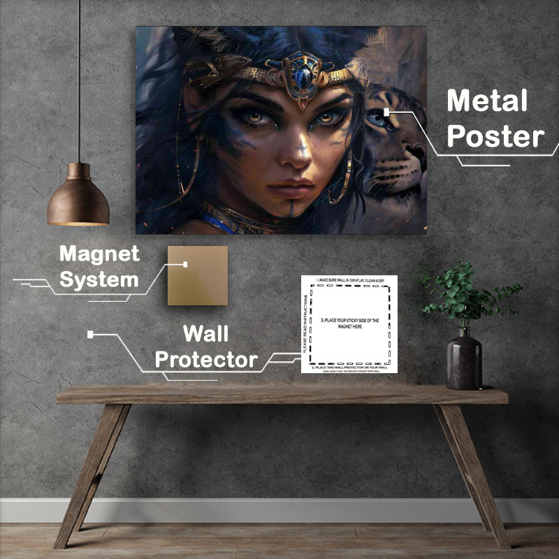 Buy Metal Poster : (Egyptian warrior and Cat)