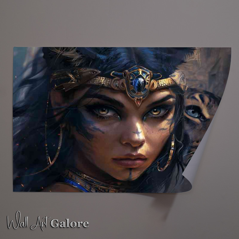 Buy Unframed Poster : (Egyptian warrior and Cat)