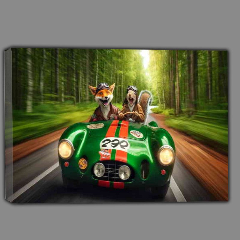 Buy Canvas : (Fox and a Squirrel both wearing leather pilot caps)