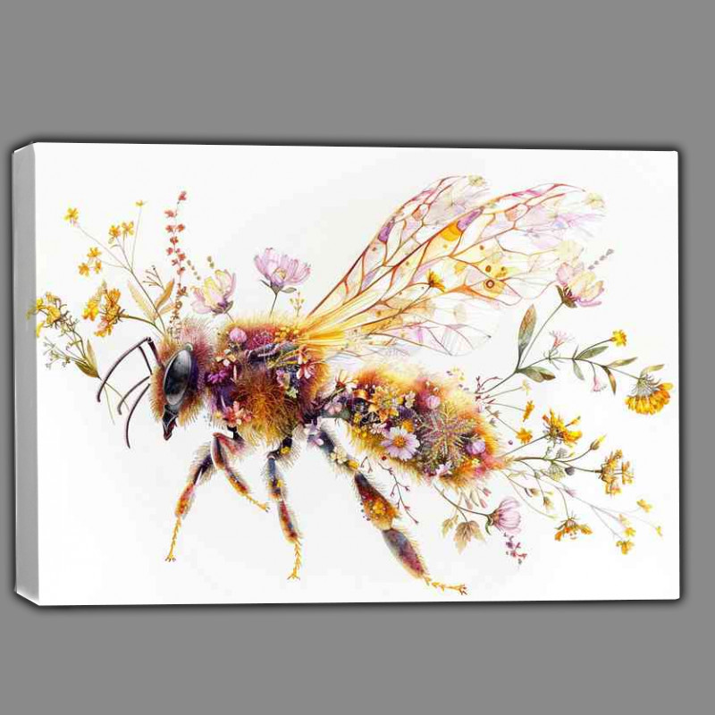 Buy Canvas : (Bee Made with flowers)
