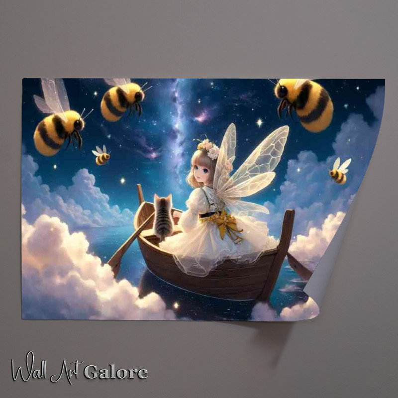 Buy Unframed Poster : (Young girl with delicate wings dressed in a boat)