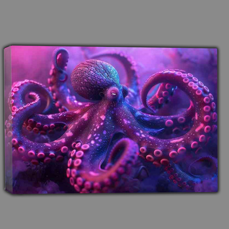 Buy Canvas : (Octopus in pink on the ocean floor)