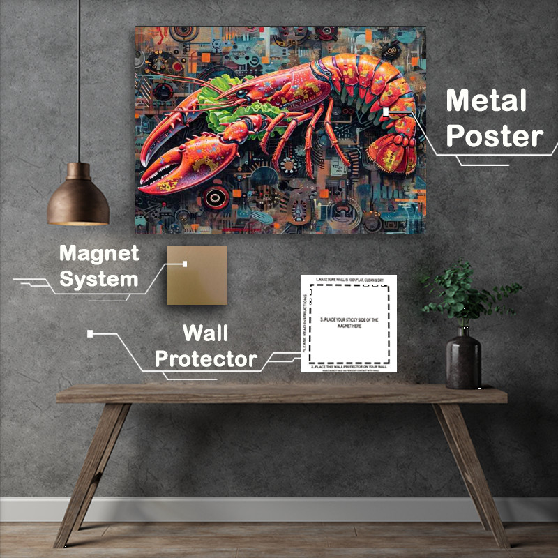 Buy Metal Poster : (Painting with Lobster and lettuce)