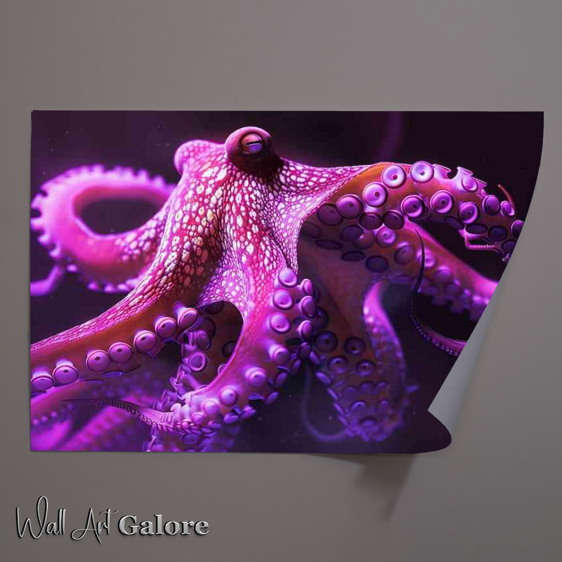 Buy Unframed Poster : (Pink octopus in the darkness)