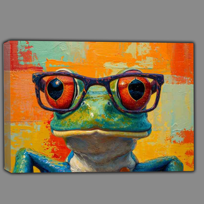 Buy Canvas : (Crazy small frog wearing glasses)