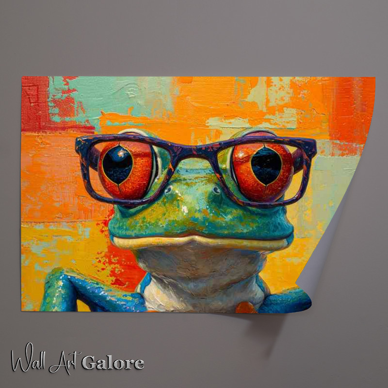 Buy Unframed Poster : (Crazy small frog wearing glasses)