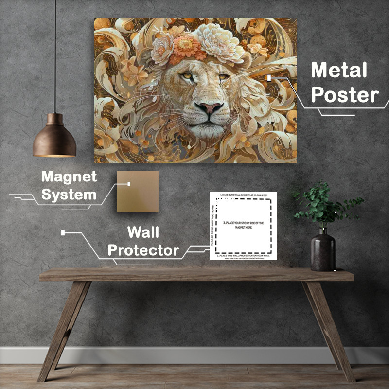 Buy Metal Poster : (A Detailed style of a Lion)