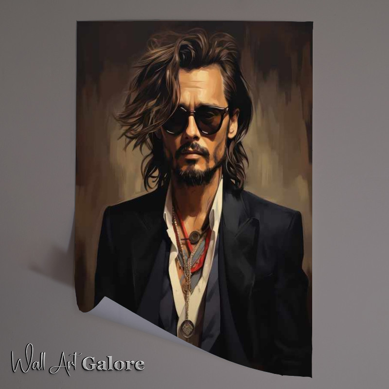Buy Unframed Poster : (Caricaturist of Johnny Depp with glasses)