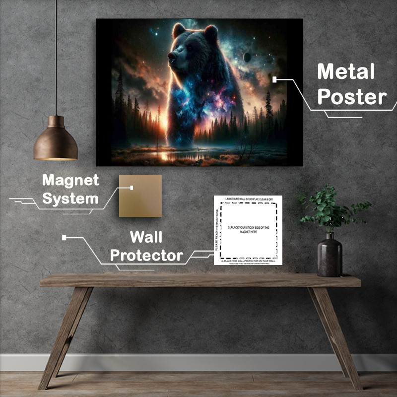 Buy Metal Poster : (Bear its thick fur a canvas of interstellar clouds)