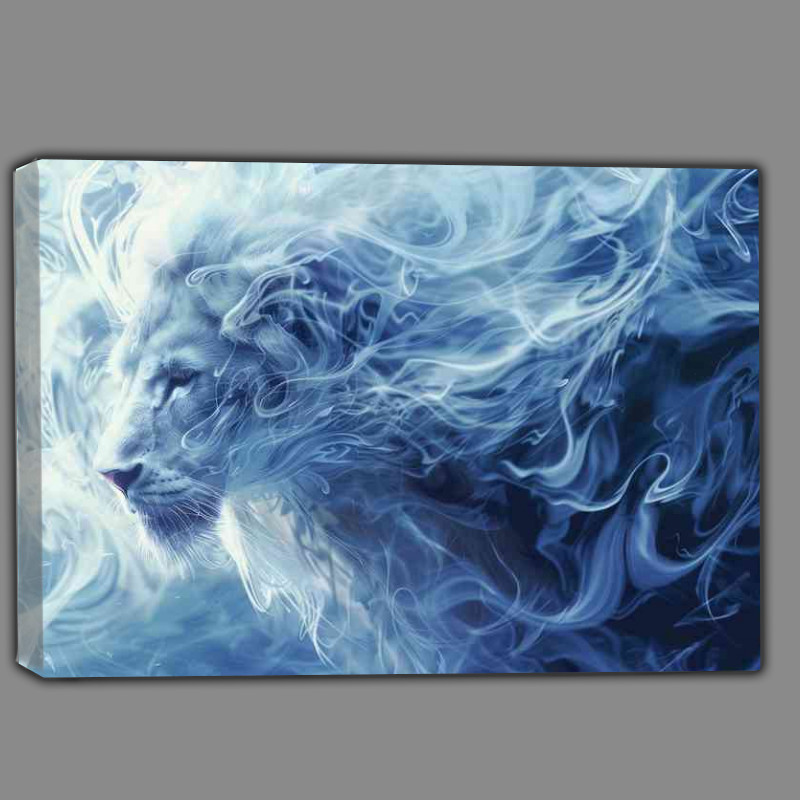 Buy Canvas : (Beautiful Lion with a blue aura)