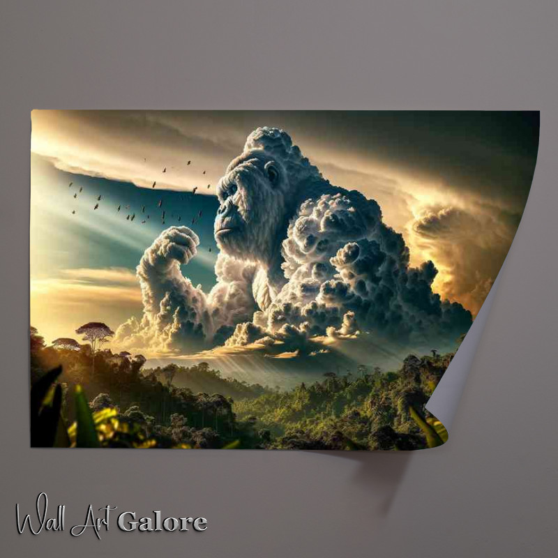 Buy Unframed Poster : (Clouds form the shape of a majestic gorilla in the sky)