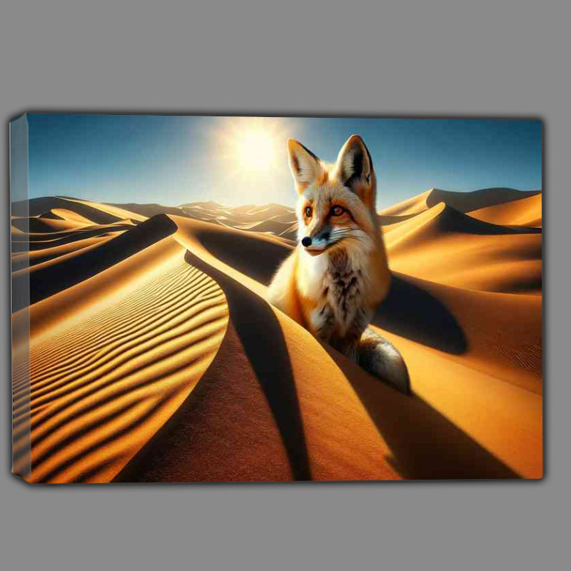Buy Canvas : (Desert fox its fur blending seamlessly with the golden sands)