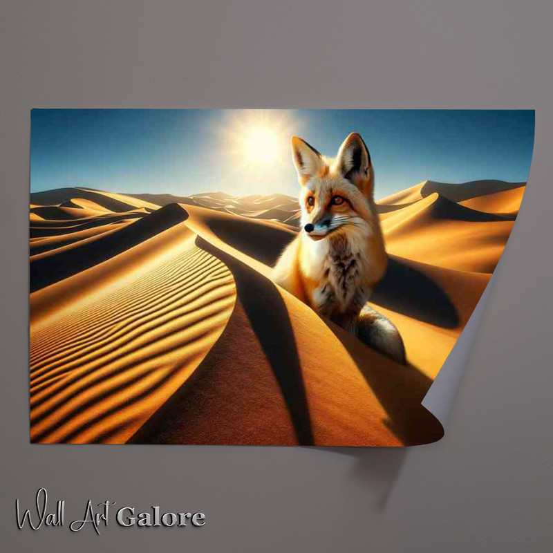 Buy Unframed Poster : (Desert fox its fur blending seamlessly with the golden sands)