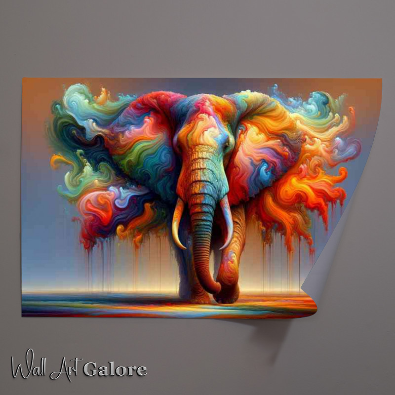 Buy Unframed Poster : (Elephant with rich swirling colors adorning its form)