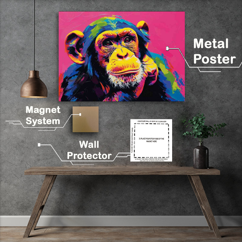 Buy Metal Poster : (Funny monkey abstract style)