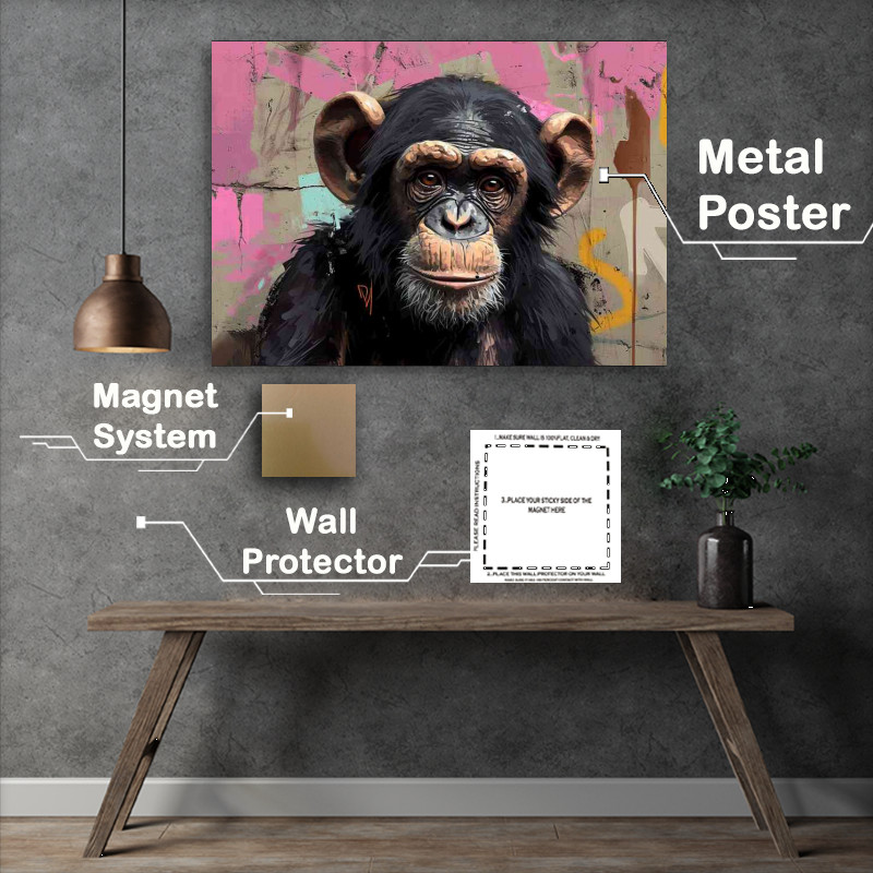Buy Metal Poster : (Graffiti street Monkey)