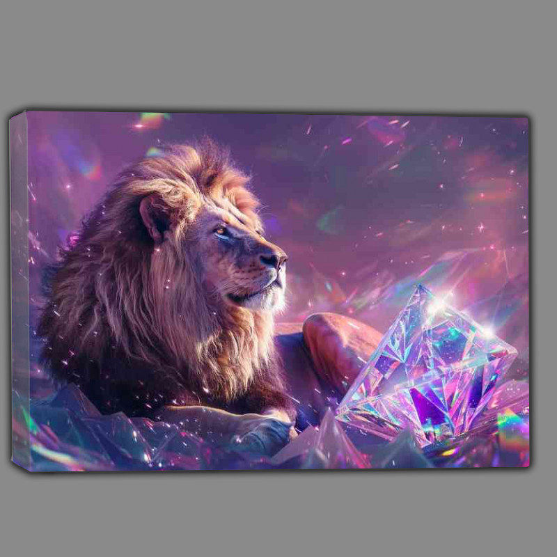Buy Canvas : (Lion sitting next to the diamond)