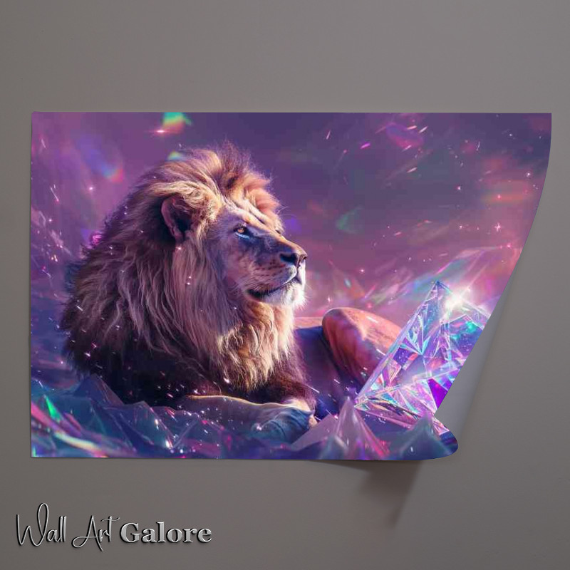 Buy Unframed Poster : (Lion sitting next to the diamond)