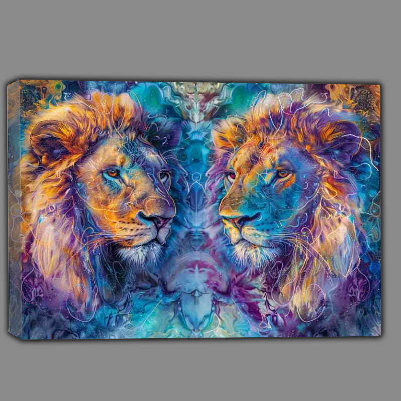 Buy Canvas : (Lions cosmic art mystical)