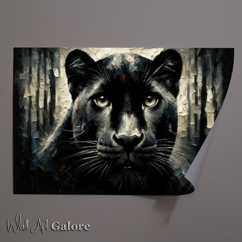 Buy Unframed Poster : (Majestic panther using a heavy palette knife technique)