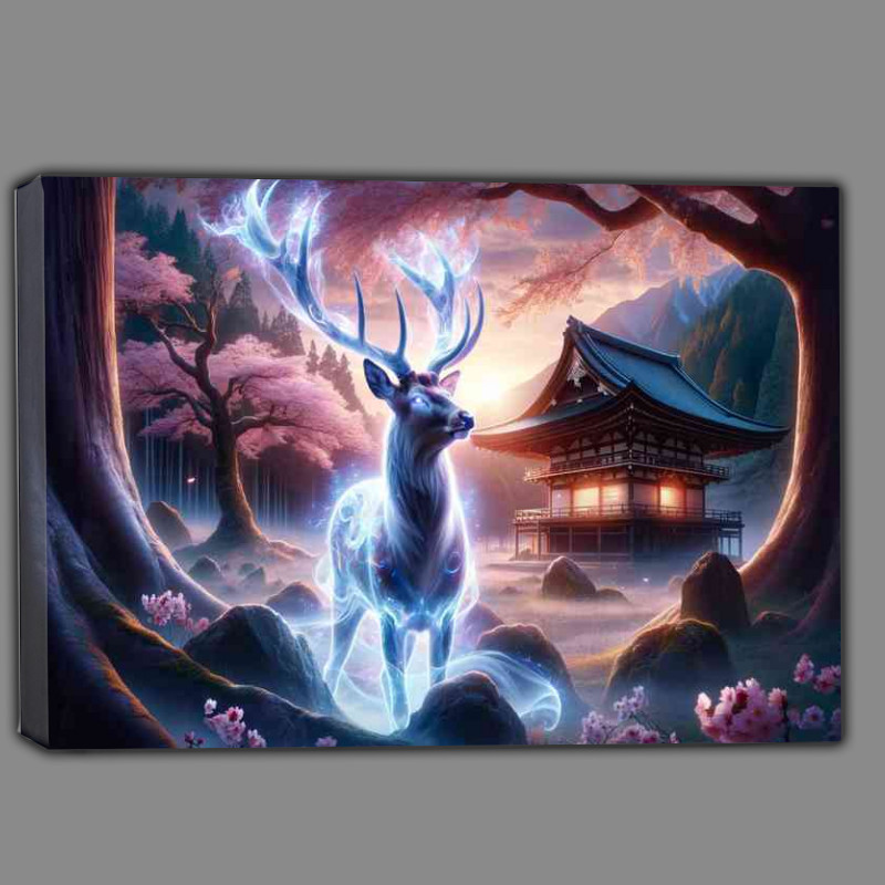 Buy Canvas : (Noble Stag its majestic antlers and fur a luminous display)