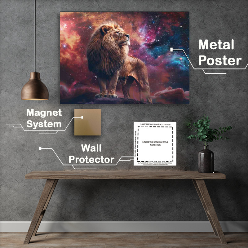 Buy Metal Poster : (Proud Lion Star Gazing)