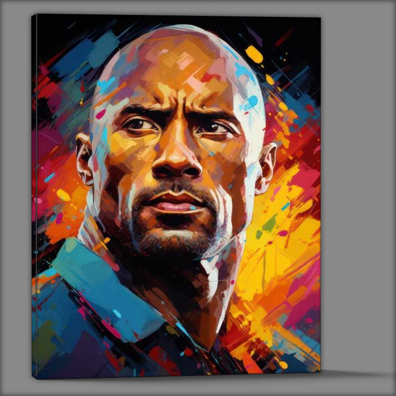 Buy Canvas : (Dwayne Johnson colourful painting stle)
