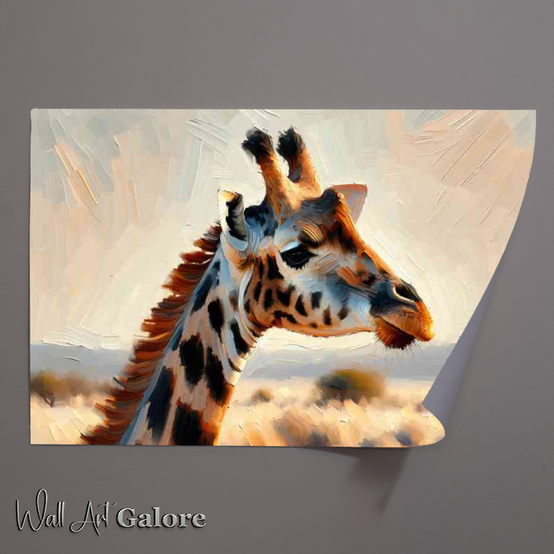 Buy Unframed Poster : (Regal giraffe using a heavy palette knife technique)