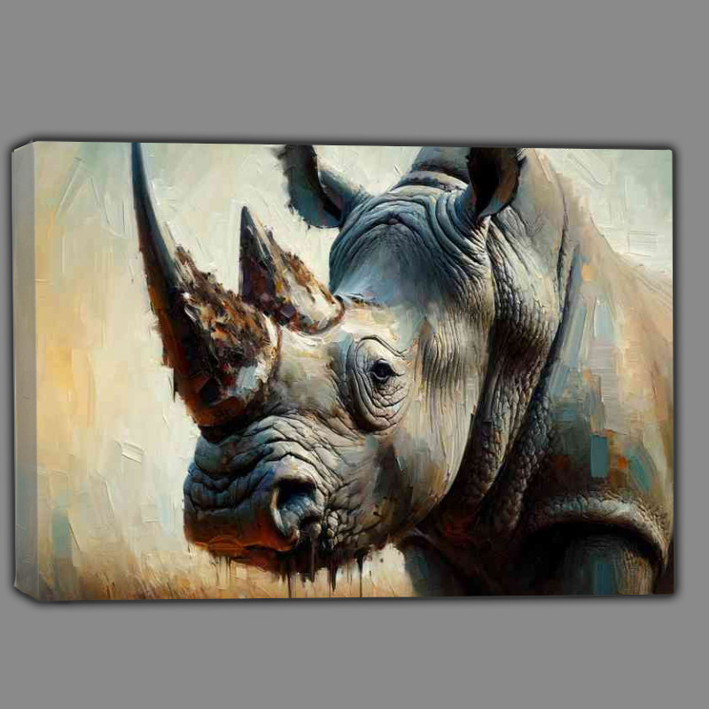 Buy Canvas : (Rhinoceros using a heavy palette knife technique)