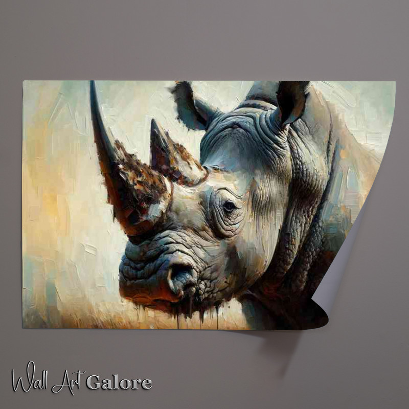 Buy Unframed Poster : (Rhinoceros using a heavy palette knife technique)