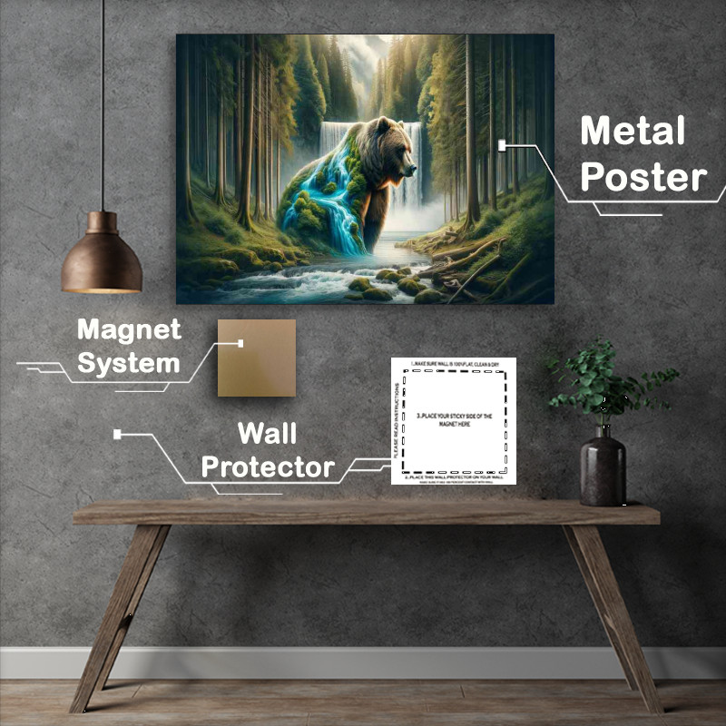 Buy Metal Poster : (Robust Bear its fur a blend of earthen solidity)